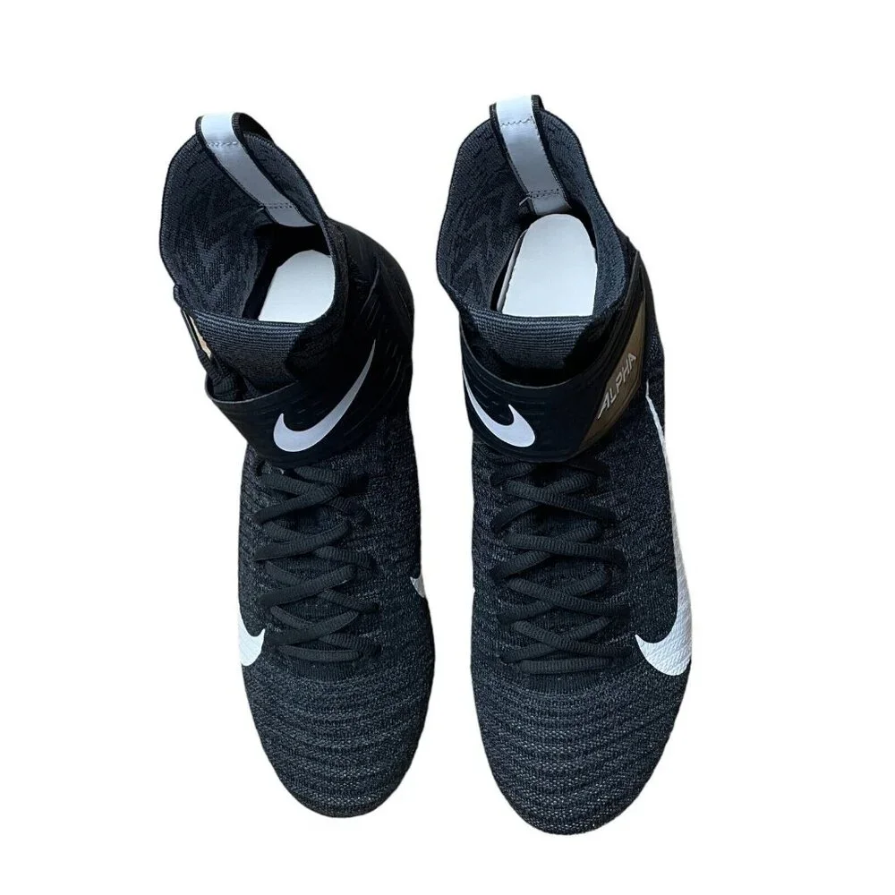NIKE ALPHA MENACE ELITE 2 FOOTBALL CLEATS MENS 12.5 WIDE BLACK GRAY BV3298-001